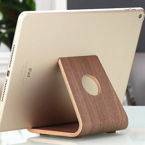 胡桃木色底座桌面手机架木质iPa摆件abothline平板展示架装饰品架