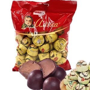 俄罗斯进口大头娃娃半球巧克力布丁爱莲巧夹心巧克力糖果500g