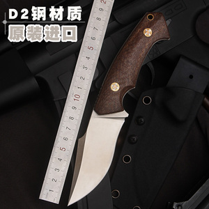 美国进口D2户外战术小直刀防身野外小刀军刀折叠刀高硬度求生刀具