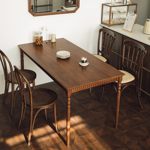 枝荫复古实木餐桌中古柚木长方形桌子餐厅家用咖啡桌vintage家具