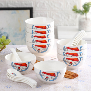 陶瓷可爱创意家用米饭碗陶瓷碗卡通吃饭碗餐具碗碟套装碗盘小汤碗