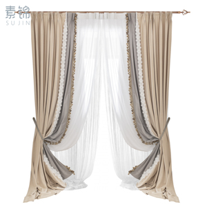素锦 轻奢欧式法式公主风客厅卧室飘窗遮光现代简约美式绒布窗帘