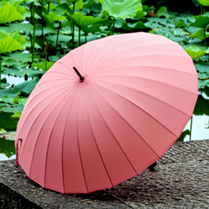 纯色雨伞长柄伞超大简约糖果色男士女士通用创意商务两用晴雨伞
