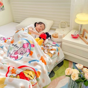 出口韩国迪士尼双面牛奶绒毯子儿童幼儿园午睡毯子办公室空调盖毯