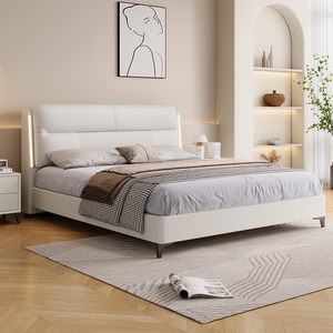 欧式皮床现代简约1.8米极简双人主卧实木床1.5m储物小户型布艺床