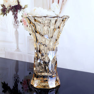 创意欧式轻奢水晶玻璃花瓶摆件透明水培小号插花客厅百合干花现代