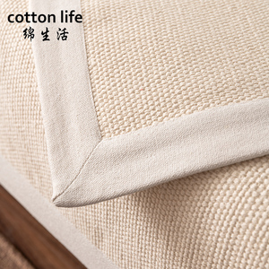 日式棉麻沙发垫四季通用防滑纯色坐垫子加厚亚麻沙发套罩盖巾全盖