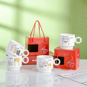 地推活动小礼品开业定制实用赠品礼盒装母亲节卡通陶瓷水杯纪念品
