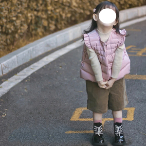 韩国童装儿童棉服马甲2023秋冬款女童洋气小飞袖加厚羽绒棉衣外套