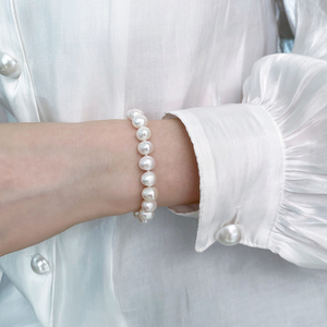 天然淡水珍珠手链ins小众设计螺纹珠子串珠手饰女士礼物 SL112