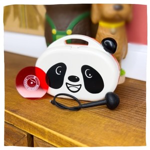 现货昭和复古迷你玩具熊猫录音机缩微食玩扭蛋模型娃娃配件