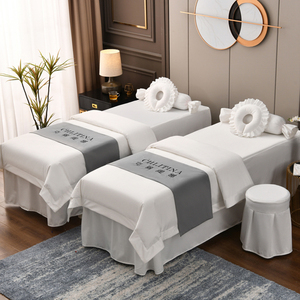 美容床罩四件套皮肤管理美容院专用洗头按摩四季新款理疗白色床单