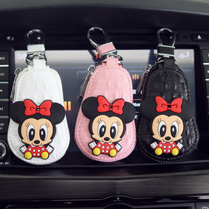 韩国 真皮车用钥匙包汽车可爱卡通时尚通用女奥迪大众速腾钥匙套
