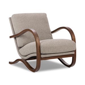 新款简约实木客厅休闲椅布艺沙发设计师异形扶手单人沙发懒人躺椅