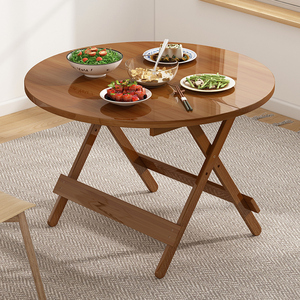 楠竹折叠桌简易正方形吃饭实木桌子便携方桌小户型摆摊桌餐桌家用