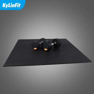 健身房橡胶地垫缓冲塑胶地板减震垫 杠哑铃垫子 健身区域运动地胶