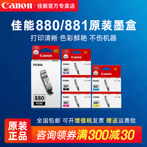 Canon佳能原装CLI-881墨盒881BK/C/M/Y/PB PGI-880大容量TS8380 8180 8280 9580 9180 6380 708 TR8580打印机