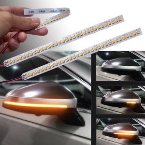 汽车后视镜流水灯黄光转向长度可剪无需改装12v通用LED流光转向灯