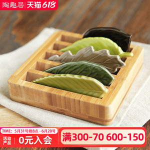 日式筷托筷架餐桌筷子架托 创意陶瓷精致勺托筷枕家用筷拖放筷子