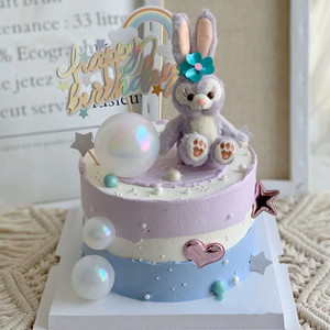 蛋糕装饰网红布偶兔子摆件达菲熊新朋友史黛拉芭蕾兔子毛绒公仔