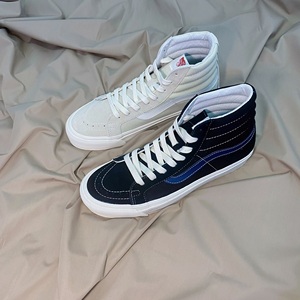 VANS VAULT SK8 HI OG 19SS 余文乐同款麂皮拼接黑白高帮帆布鞋