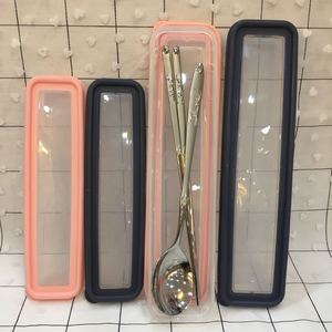 韩国进口勺子筷子收纳盒 塑料盒餐具盒方便携带