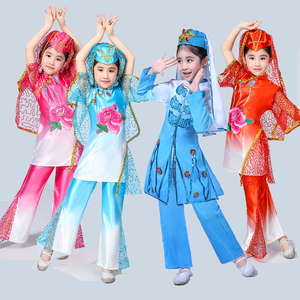 回族服装儿童演出舞蹈服新疆表演服维族保安族东乡族撒拉族男女童