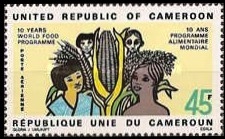 喀麦隆 1973 世界粮食计划署10周年 妇女及玉米等1全  MNH