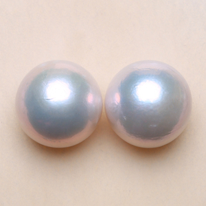 AAA15MM天然正圆白色爱迪生珍珠配对裸珠淡水大白强光可定制BEZ