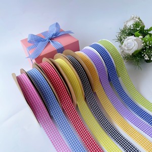 2厘米格子丝带鲜花绑带礼品盒蛋糕装饰彩带服装辅料布带绸带织带