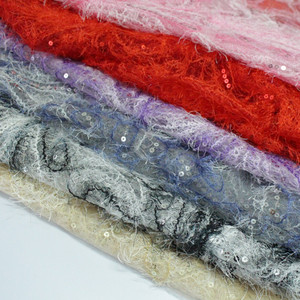 【面料】宽幅130 蕾丝网纱绣花亮片面料 多色入 半米出售
