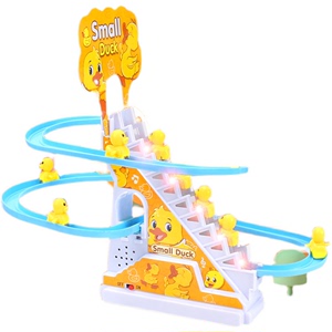 儿童小黄鸭滑滑梯玩具男宝宝1-3岁2电动益智音乐轨道小鸭子爬楼梯