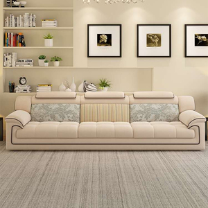 布艺沙发小户型组合简约现代豆腐块乳胶科技布三人位直排客厅家具