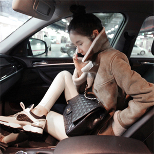 韩国代购 冬装新款韩版加厚棉衣外套女装鹿皮绒大衣，X S码，