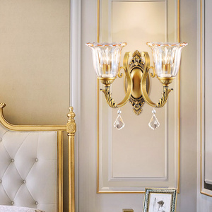 奥施洛欧式铜灯全铜壁灯 客厅卧室过道水晶大气床头灯壁灯