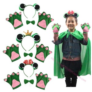 六一幼儿园儿童节目表演小青蛙头饰头扣头箍青蛙手套青蛙王子公主