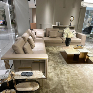 现代港式轻奢巴比伦真皮沙发组合意式别墅大平层客厅L型转角沙发