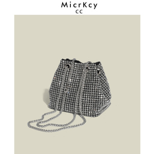Micr&Kcy正品大牌水钻包女士2024新款夏季镶钻链条水桶包斜挎单肩