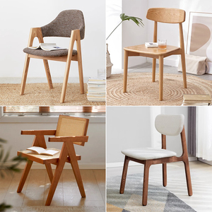 小七的木头北欧实木温莎椅小户型日式橡木椅子原木樱桃木餐桌椅