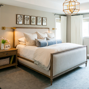 法式复古实木床美式现代简约双人床主卧白橡木1.8米高端储物婚床