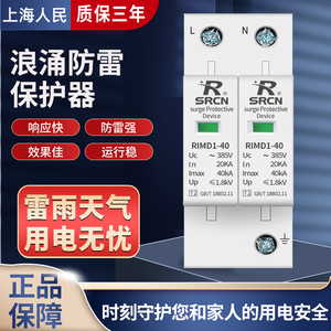 上海人民浪涌保护器2P家用光伏电源防雷器单相三相4P避雷电涌模块