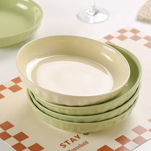 川岛屋奶油风陶瓷盘子菜盘家用菜碟子餐盘高级感轻奢餐具碗碟套装