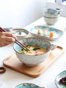 川岛屋日式陶瓷餐具碗盘创意个性单个饭碗汤碗面碗碟套装家用组合