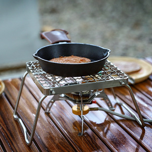 户外不锈钢炉头支架便携烧烤架子网格支架烤盘支架烤网小号带布袋