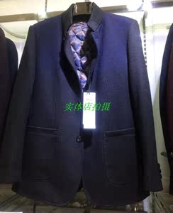 正品七彩马男装2016秋冬新款男士休闲外套毛呢夹克呢上衣Q55285。