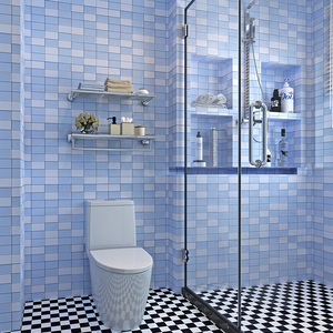 卫生间防水墙纸自粘浴室墙贴厚贴纸厨房台面厕所装饰瓷砖桌面壁纸