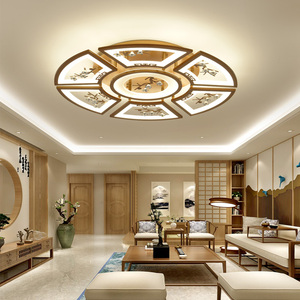 新中式吸顶灯超薄led圆形客厅灯卧室餐厅中国风陶瓷现代简约灯饰