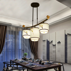 新中式三头餐厅吊灯中国风创意简约现代禅意茶室书房吧台装饰灯具