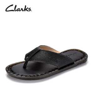 Clarks其乐人字拖夏季牛皮夹脚拖鞋沙滩软底防滑透气百搭外穿男鞋