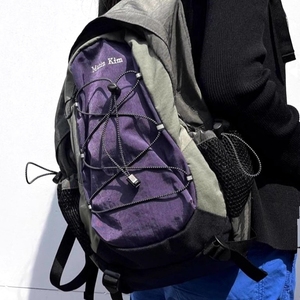 韩国代购Matinkim包包抽绳双肩包新款书包防水登山包尼龙背包男女